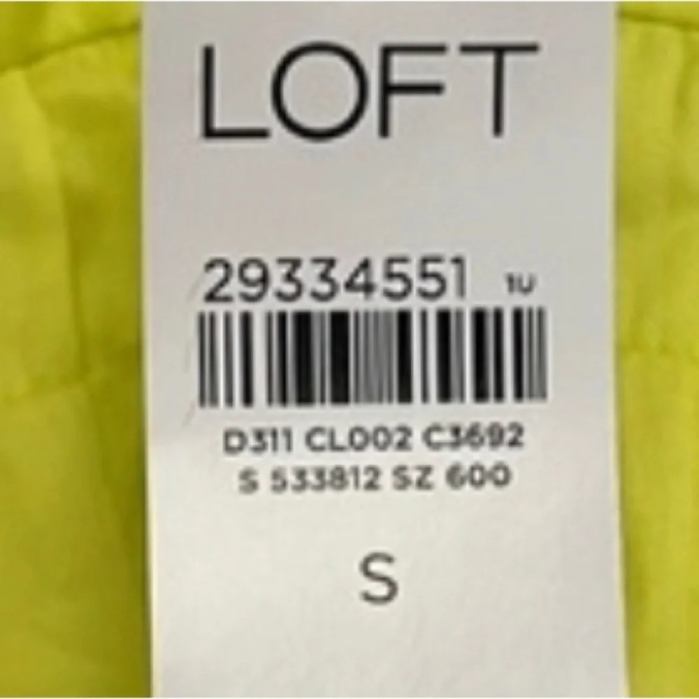 LOFT Sleeveless Vneck Top Blouse Bright Neon Yellow Small - Picture 6 of 8
